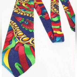 Rush Limbaugh 90's Multicolor Ribbon Banners Navy Silk Mens Luxury Tie 59”